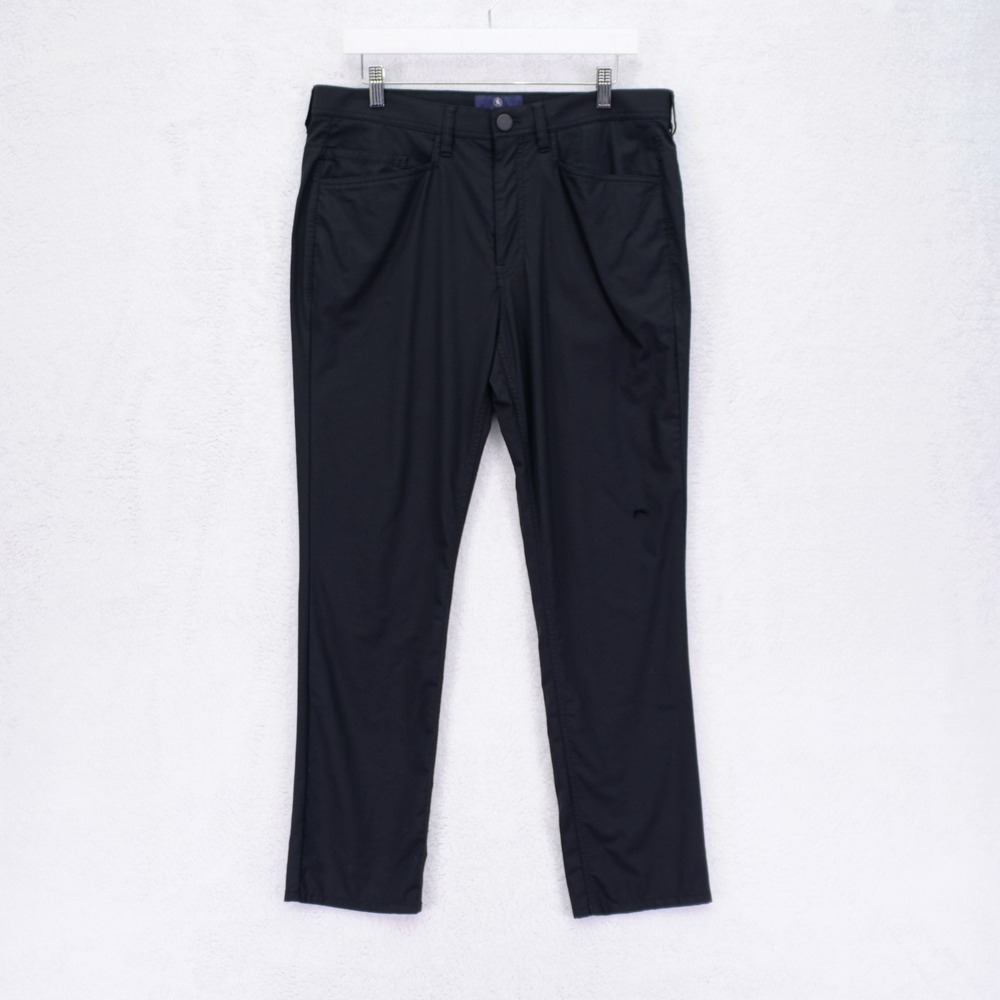 DAMAGED Hart Schaffner Marx Black Wool‎ Spandex Dress Pants 35 / 29.5 5 Pocket